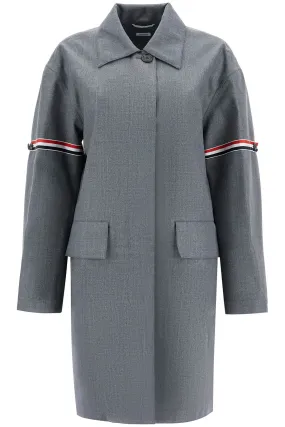 waterproof technical wool coat with rwb stripes FOC859O F0696 MED GREY
