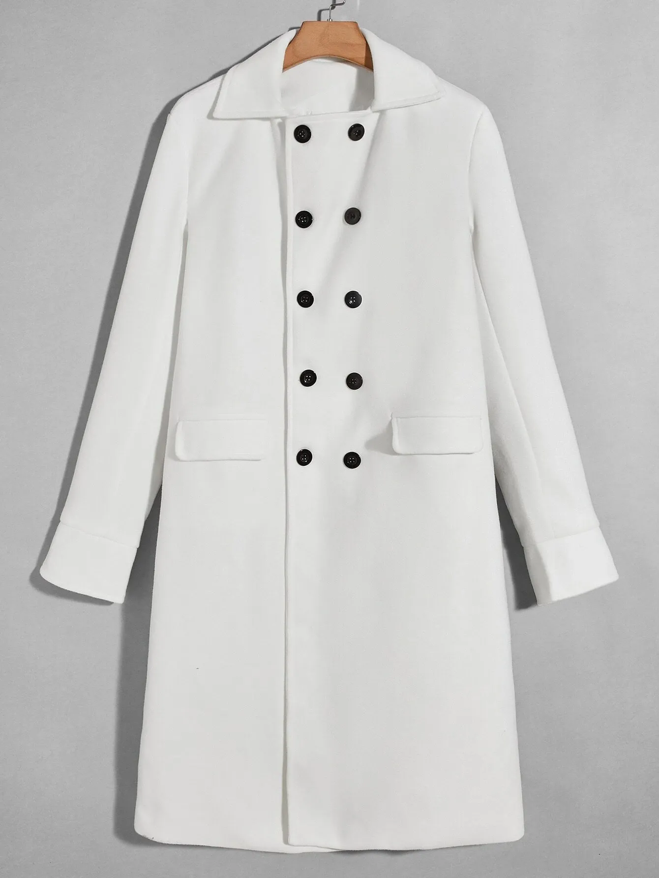 White Double Breasted Overcoat