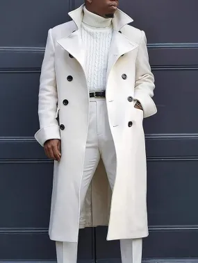 White Double Breasted Overcoat