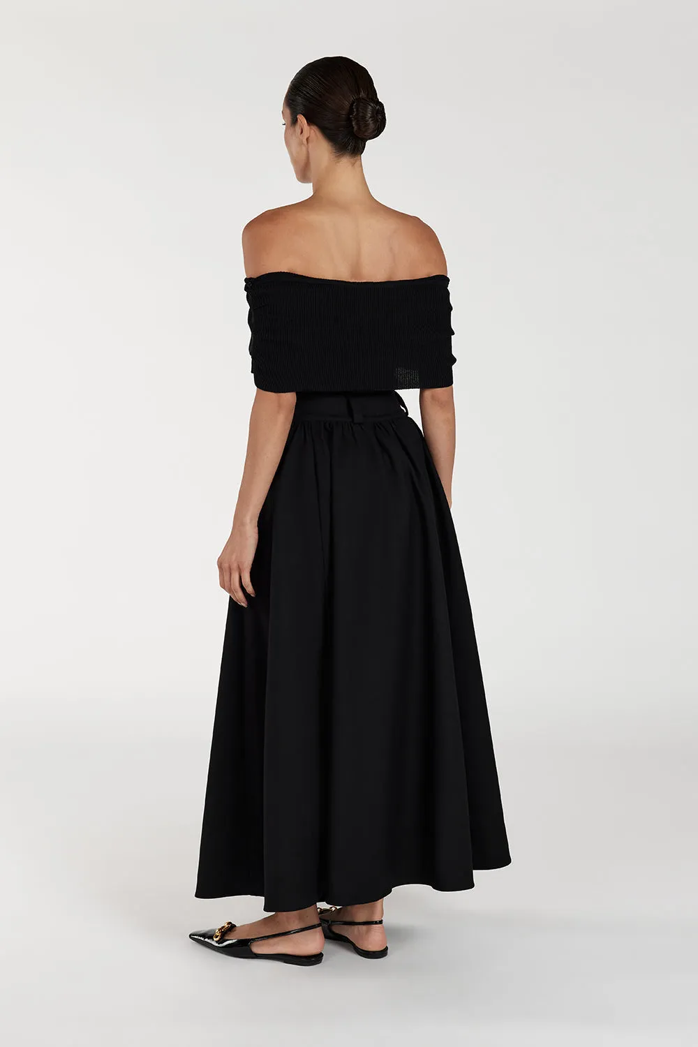 WILLOW BLACK MIDI SKIRT
